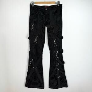 Vintage Y2K Aderlass Euro Bondage Black Pants 28 Avant Garde Goth Rave Punk RARE